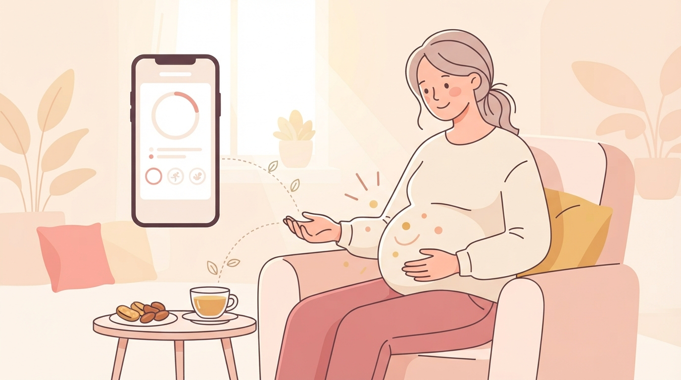 Abstract illustration depicting how to use a kick counter during pregnancy: a complete guide and visual health concepts