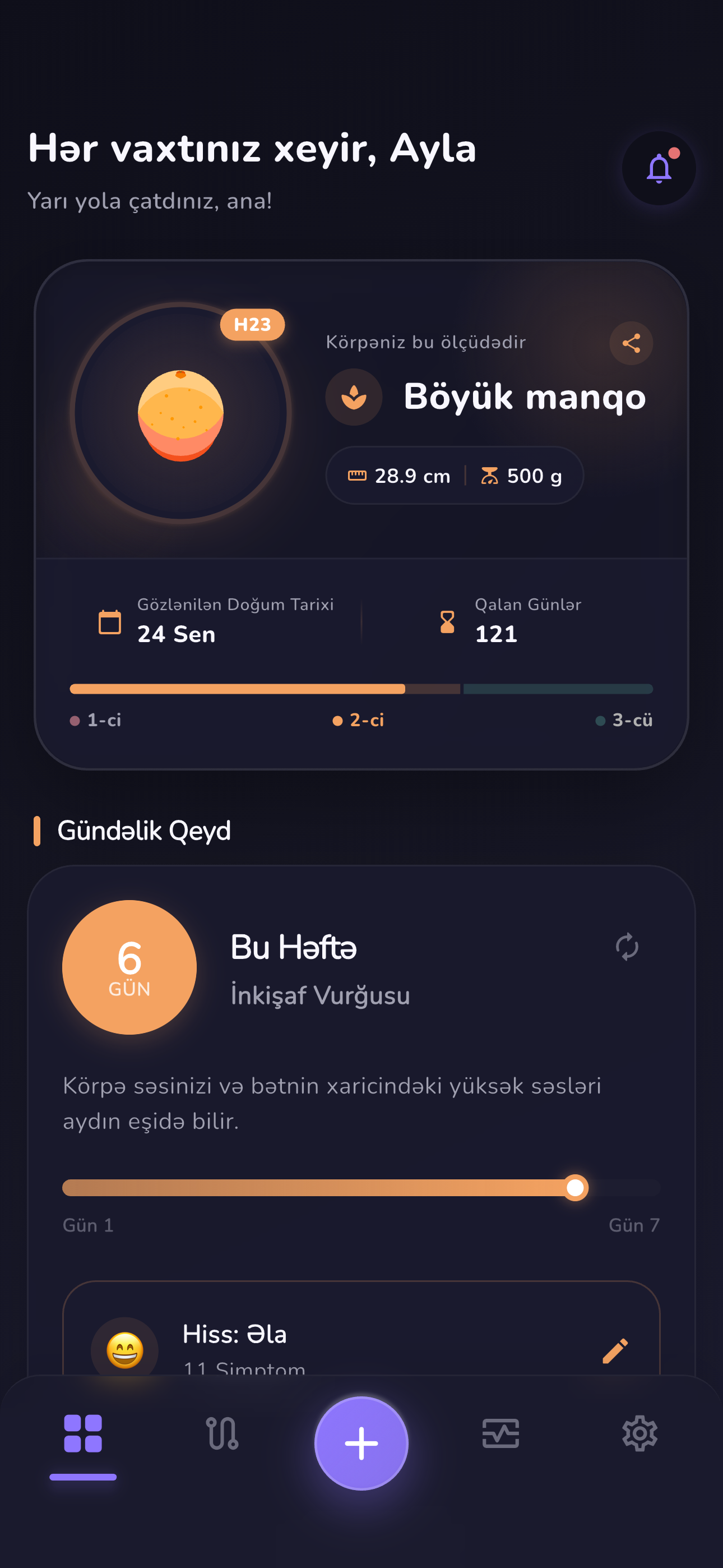 Açıq rejimdə dövr statistikası ekranı